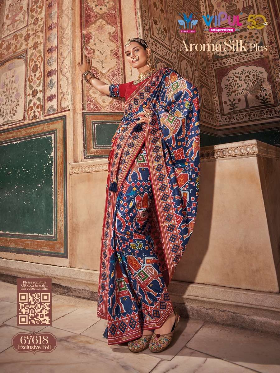 Aroma Silk Plus By Vipul Fashion 67608 To 67625 Series Indian Traditional Wear Collection Beautiful Stylish Fancy Colorful Party Wear & Occasional Wear Soft Silk Sarees At Wholesale Price