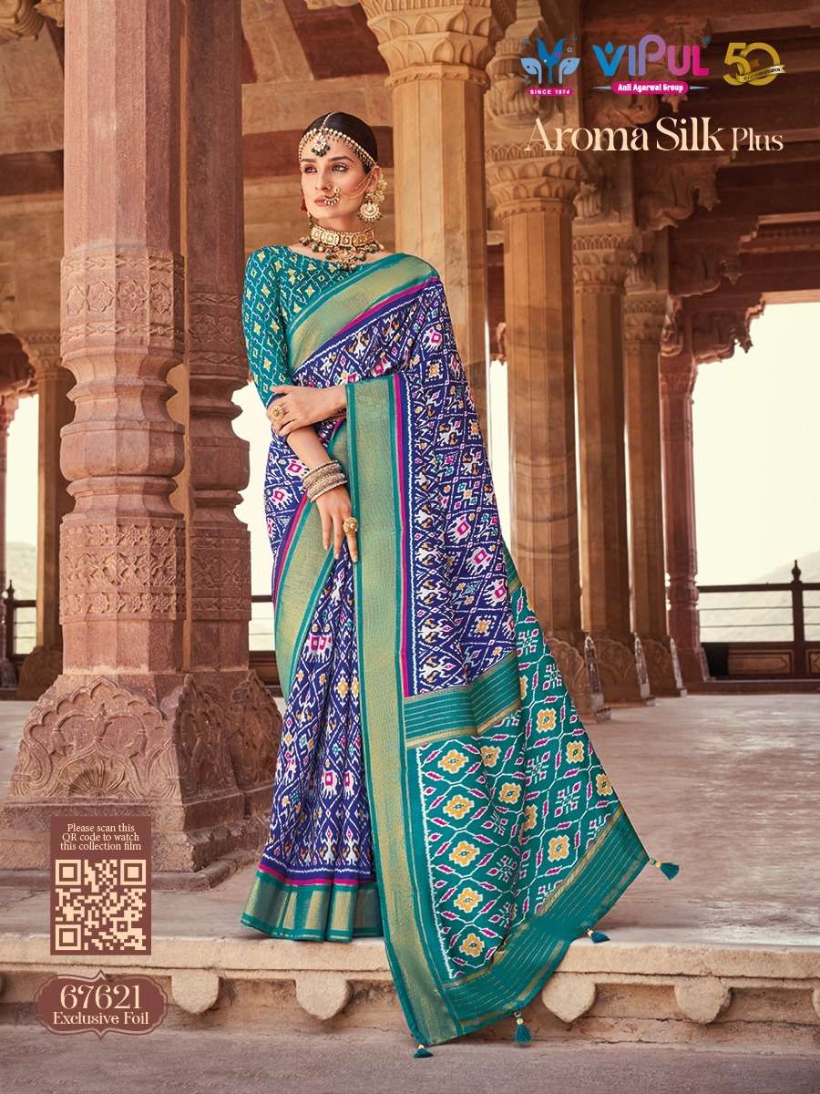 Aroma Silk Plus By Vipul Fashion 67608 To 67625 Series Indian Traditional Wear Collection Beautiful Stylish Fancy Colorful Party Wear & Occasional Wear Soft Silk Sarees At Wholesale Price