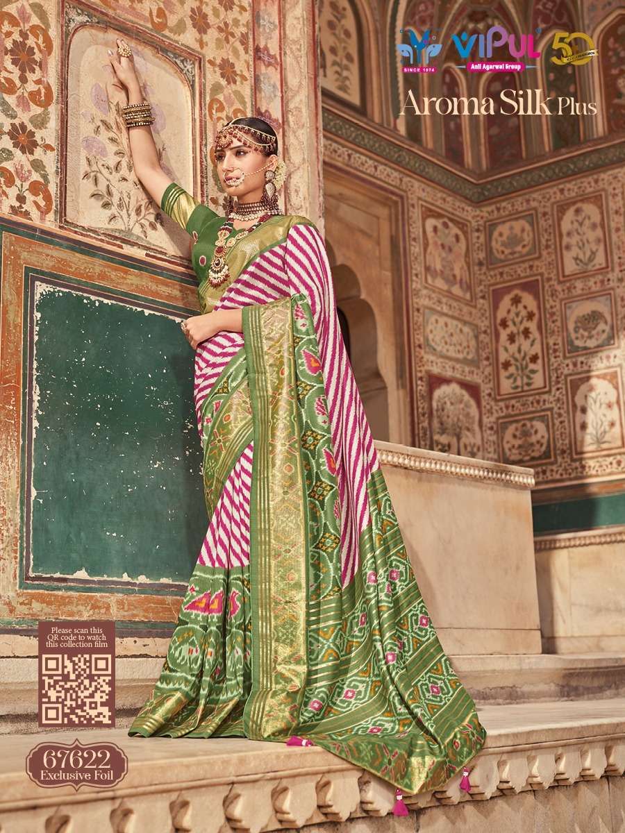 Aroma Silk Plus By Vipul Fashion 67608 To 67625 Series Indian Traditional Wear Collection Beautiful Stylish Fancy Colorful Party Wear & Occasional Wear Soft Silk Sarees At Wholesale Price