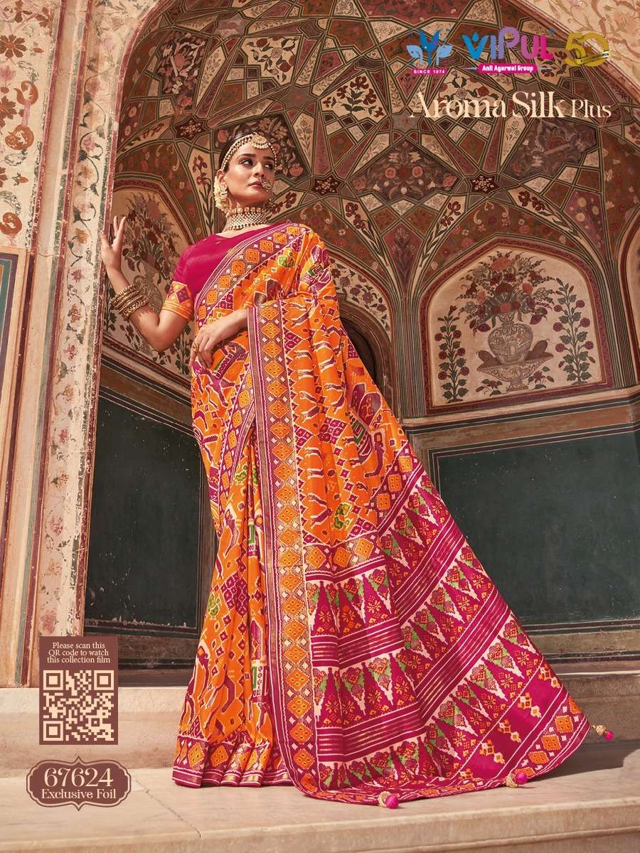 Aroma Silk Plus By Vipul Fashion 67608 To 67625 Series Indian Traditional Wear Collection Beautiful Stylish Fancy Colorful Party Wear & Occasional Wear Soft Silk Sarees At Wholesale Price