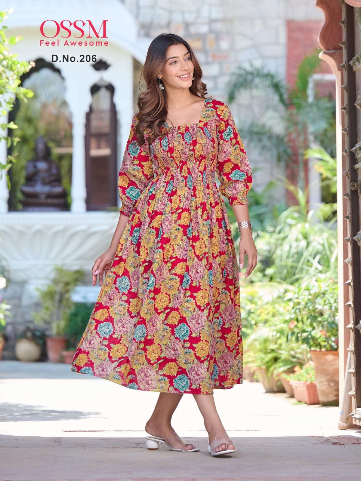 Summer Style Vol-2 By Ossm 201 To 206 Series Designer Stylish Fancy Colorful Beautiful Party Wear & Ethnic Wear Collection Cotton Mal Print Kurtis At Wholesale Price