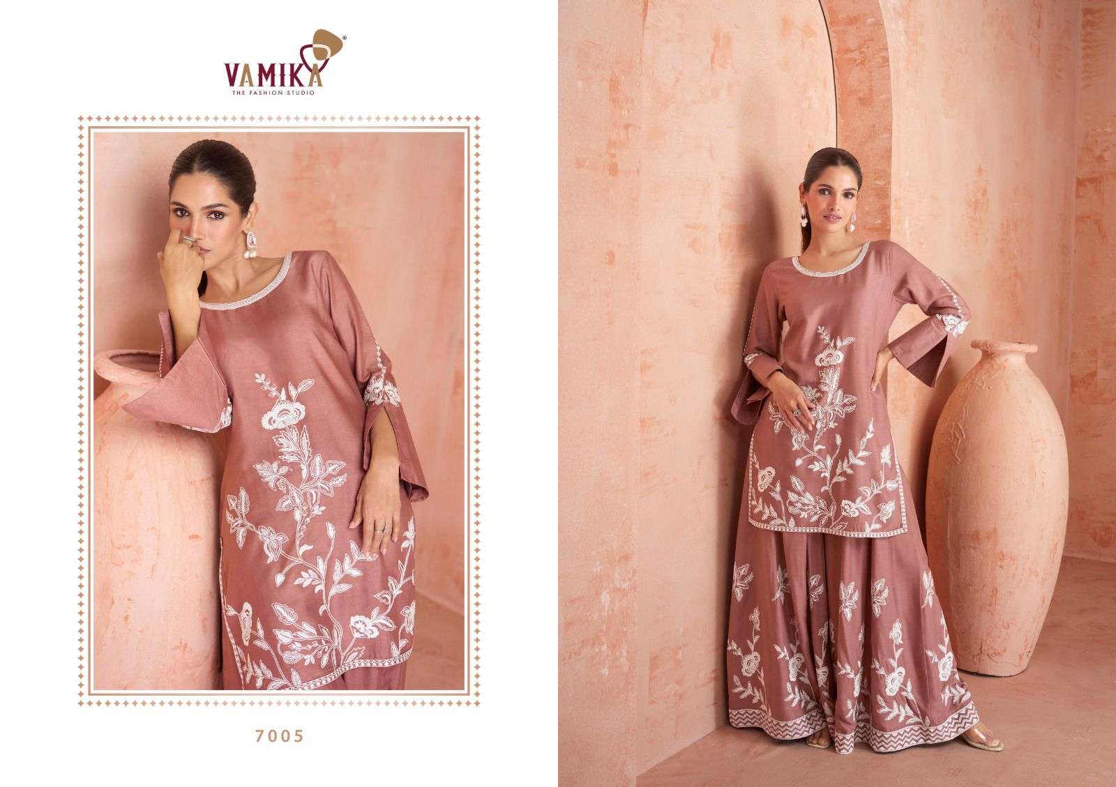 Riwaaz Vol-1 By Vamika 7001 To 7005 Series Designer Stylish Fancy Colorful Beautiful Party Wear & Ethnic Wear Collection Heavy Rayon Kurtis With Bottom At Wholesale Price