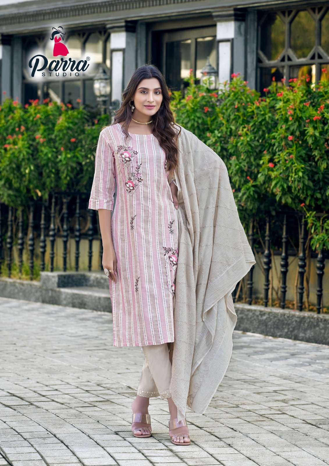 Chandni By Parra Studio 1001 To 1008 Series Beautiful Stylish Festive Suits Fancy Colorful Casual Wear & Ethnic Wear & Ready To Wear Pure Cotton With Work Dresses At Wholesale Price