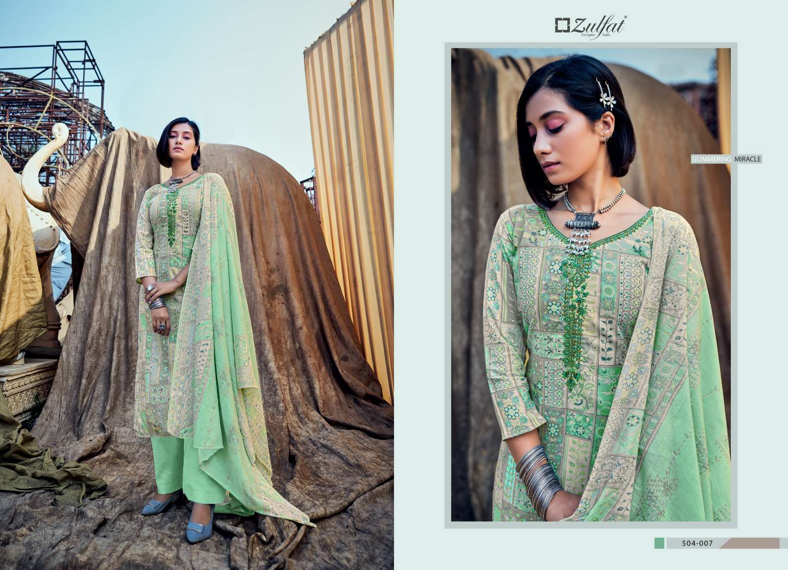 Summer Carnival By Zulfat 504-001 To 504-010 Series Beautiful Stylish Festive Suits Fancy Colorful Casual Wear & Ethnic Wear & Ready To Wear Pure Cotton Print Dresses At Wholesale Price