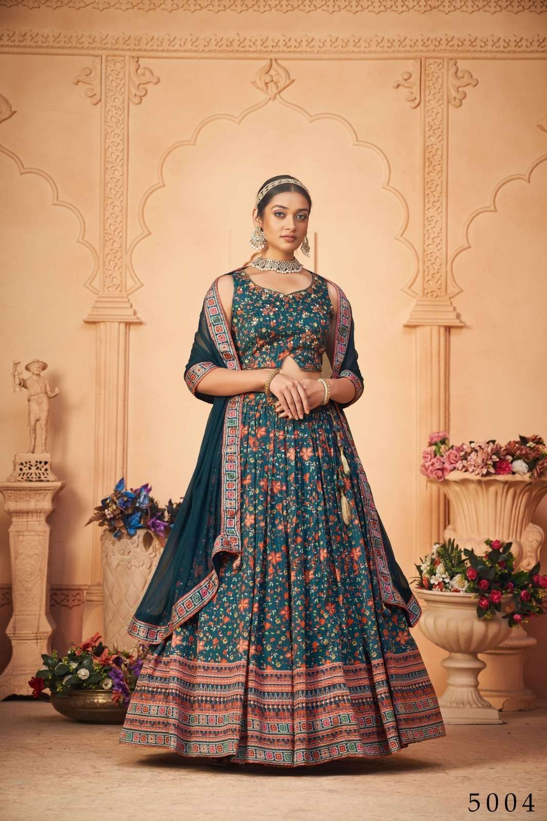 Aakrut Vol-5 By Tejasvee 5001 To 5005 Series Festive Wear Collection Beautiful Stylish Colorful Fancy Party Wear & Occasional Wear Heavy Chinnon Lehengas At Wholesale Price