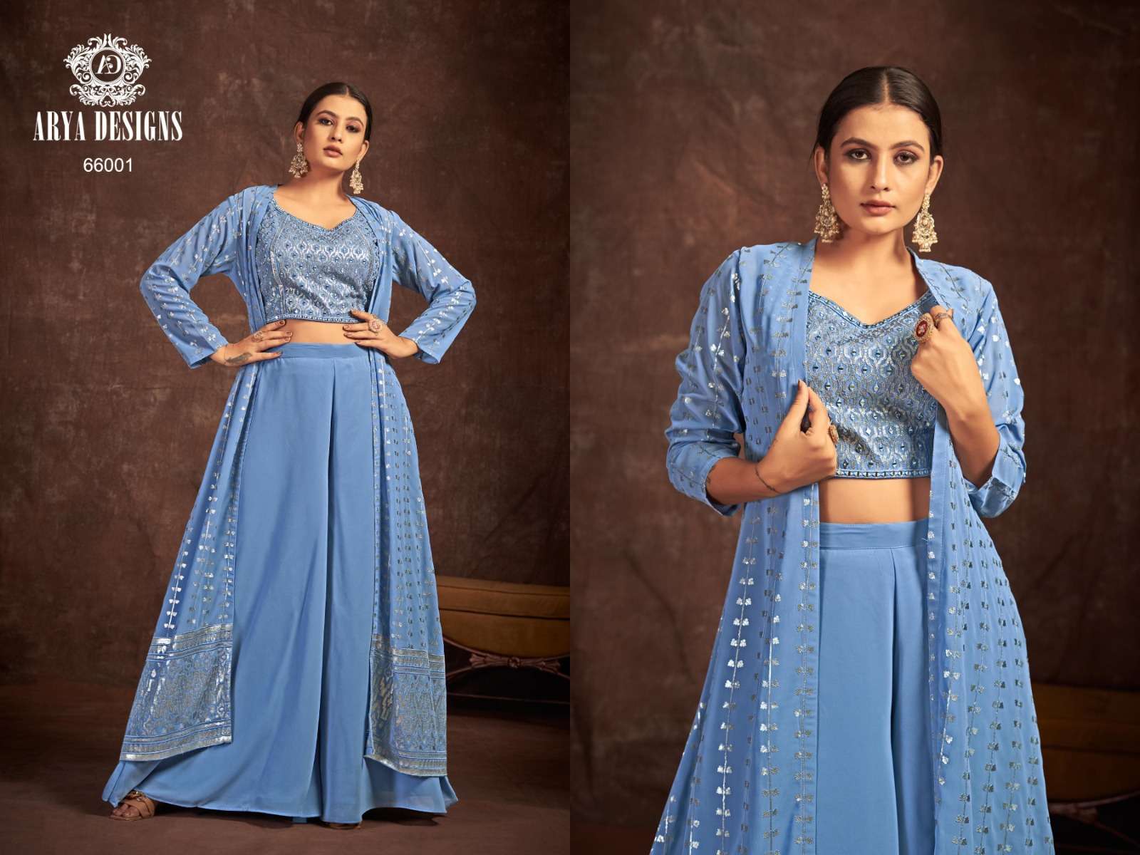 Blush Vol-4 By Arya Designs 66001 To 66004 Series Designer Stylish Fancy Colorful Beautiful Party Wear & Ethnic Wear Collection Georgette Tops With Bottom At Wholesale Price