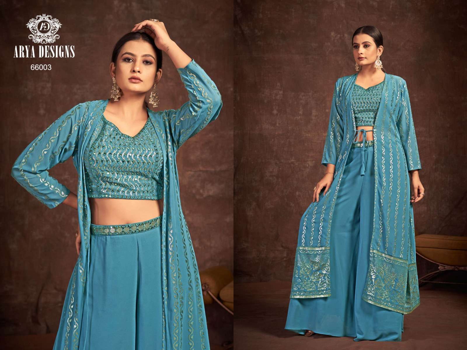 Blush Vol-4 By Arya Designs 66001 To 66004 Series Designer Stylish Fancy Colorful Beautiful Party Wear & Ethnic Wear Collection Georgette Tops With Bottom At Wholesale Price