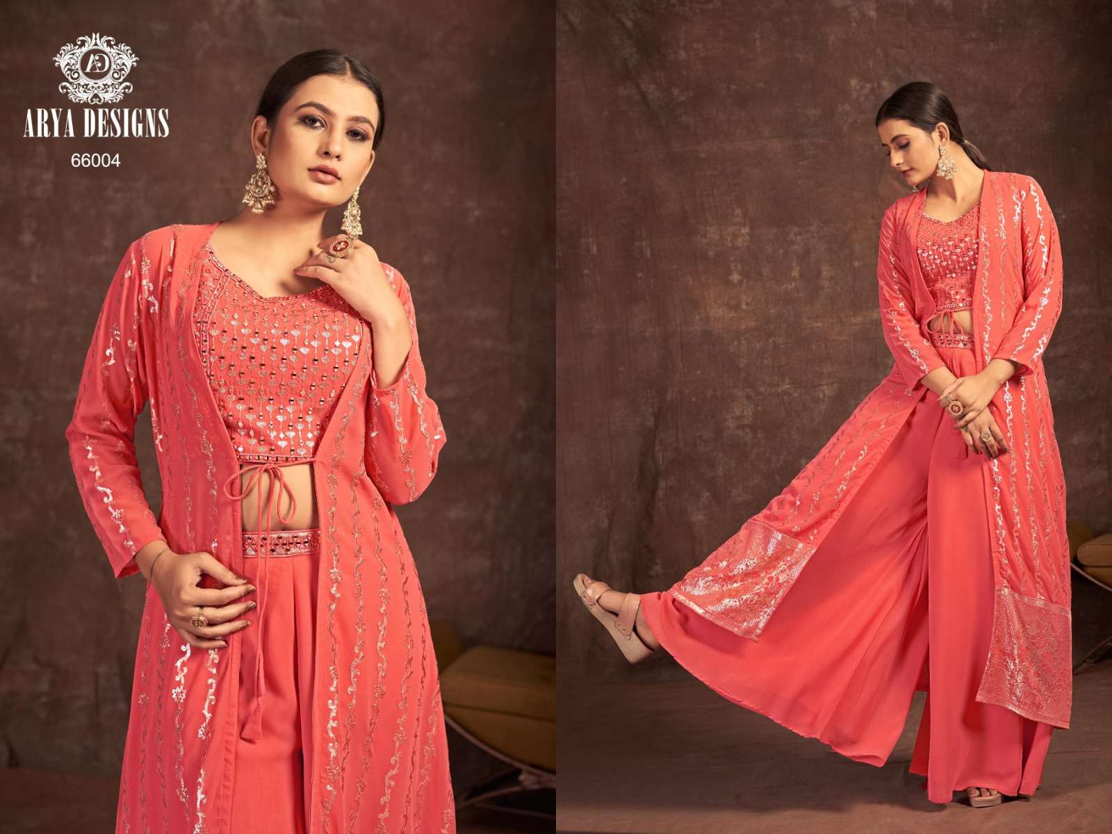 Blush Vol-4 By Arya Designs 66001 To 66004 Series Designer Stylish Fancy Colorful Beautiful Party Wear & Ethnic Wear Collection Georgette Tops With Bottom At Wholesale Price