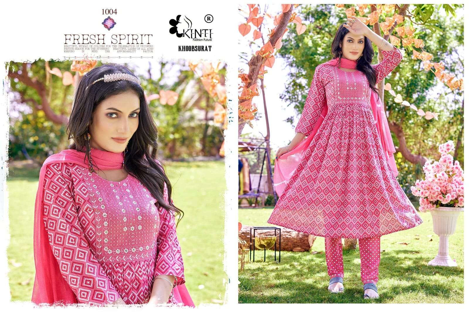 Khoobsurat By Kinti 1001 To 1006 Series Beautiful Stylish Fancy Colorful Casual Wear & Ethnic Wear Rayon Slub Kurtis With Bottom At Wholesale Price