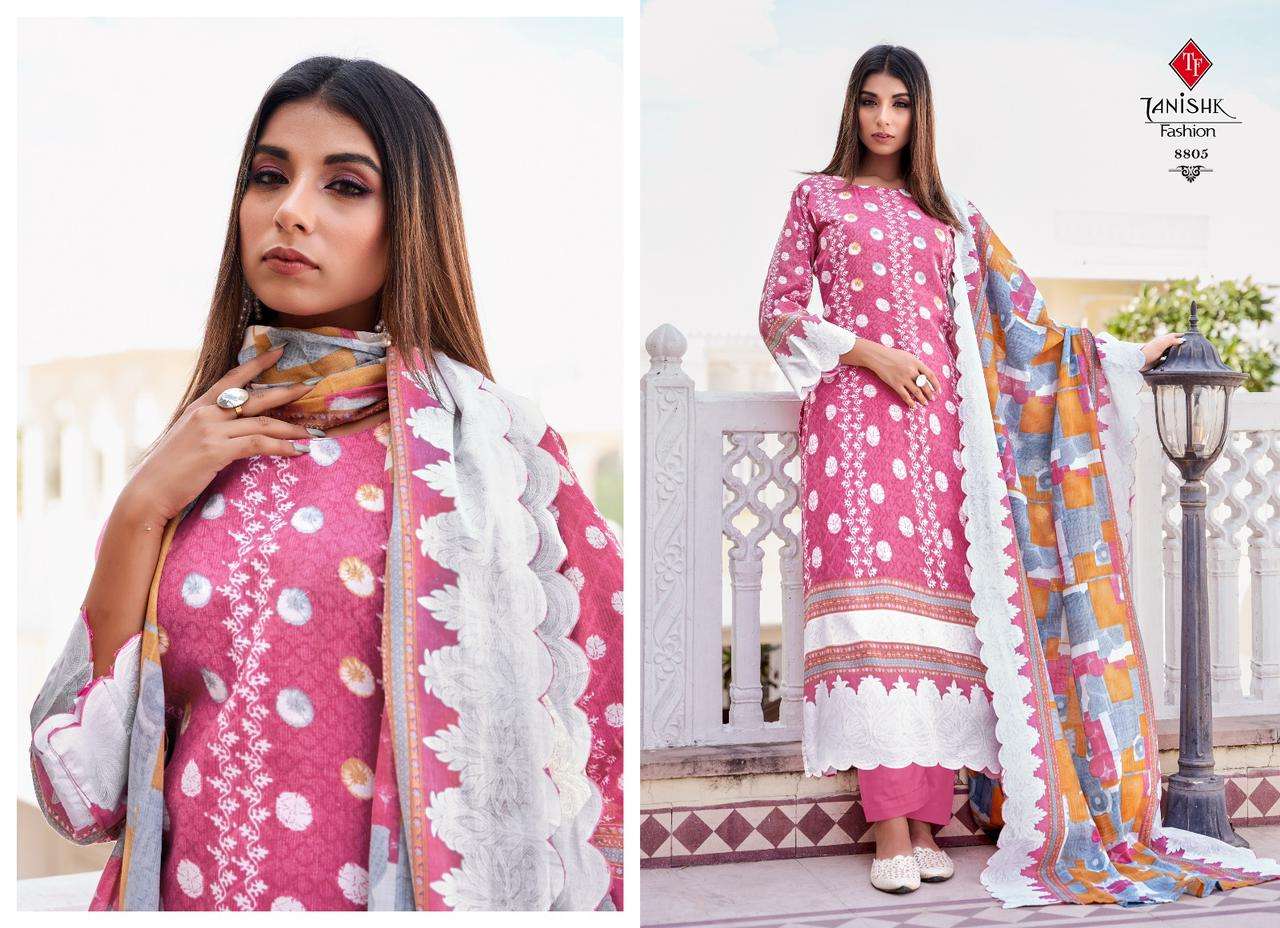 Falak Vol-7 By Tanishk Fashion 8801 To 8808 Series Beautiful Festive Suits Colorful Stylish Fancy Casual Wear & Ethnic Wear Pure Cotton Dresses At Wholesale Price
