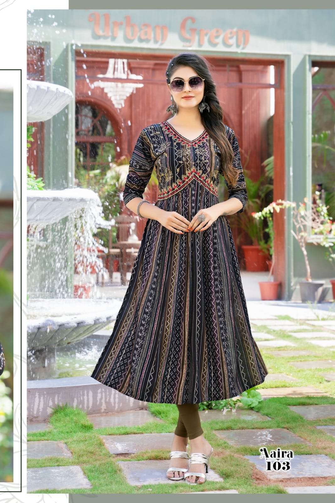 Aaira By Hirwa 101 To 107 Series Wholesale Beautiful Stylish Fancy Colorful Casual Wear & Ethnic Wear Rayon Foil Gowns At Wholesale Price