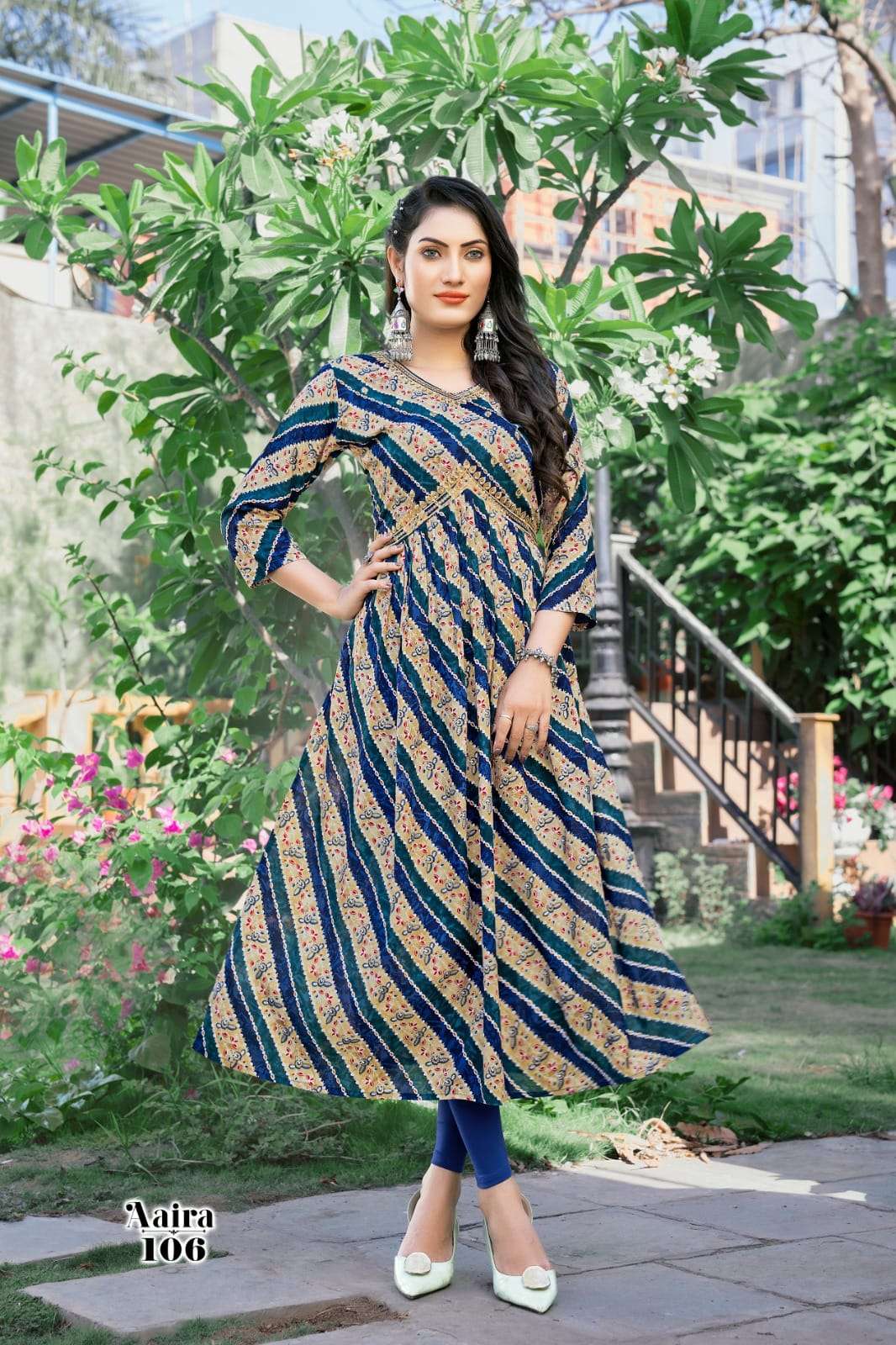 Aaira By Hirwa 101 To 107 Series Wholesale Beautiful Stylish Fancy Colorful Casual Wear & Ethnic Wear Rayon Foil Gowns At Wholesale Price