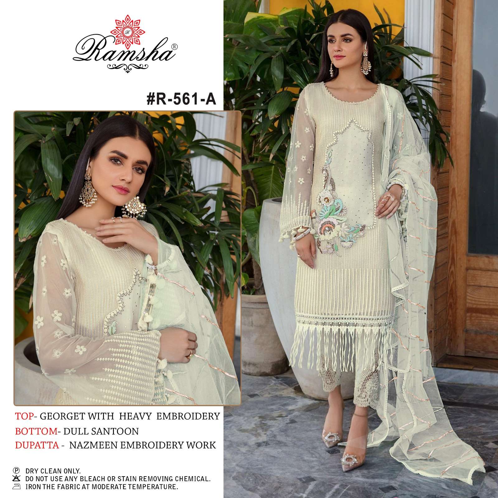 Ramsha Hit Design 561-A By Ramsha Beautiful Pakistani Suits Colorful Stylish Fancy Casual Wear & Ethnic Wear Georgette Dresses At Wholesale Price