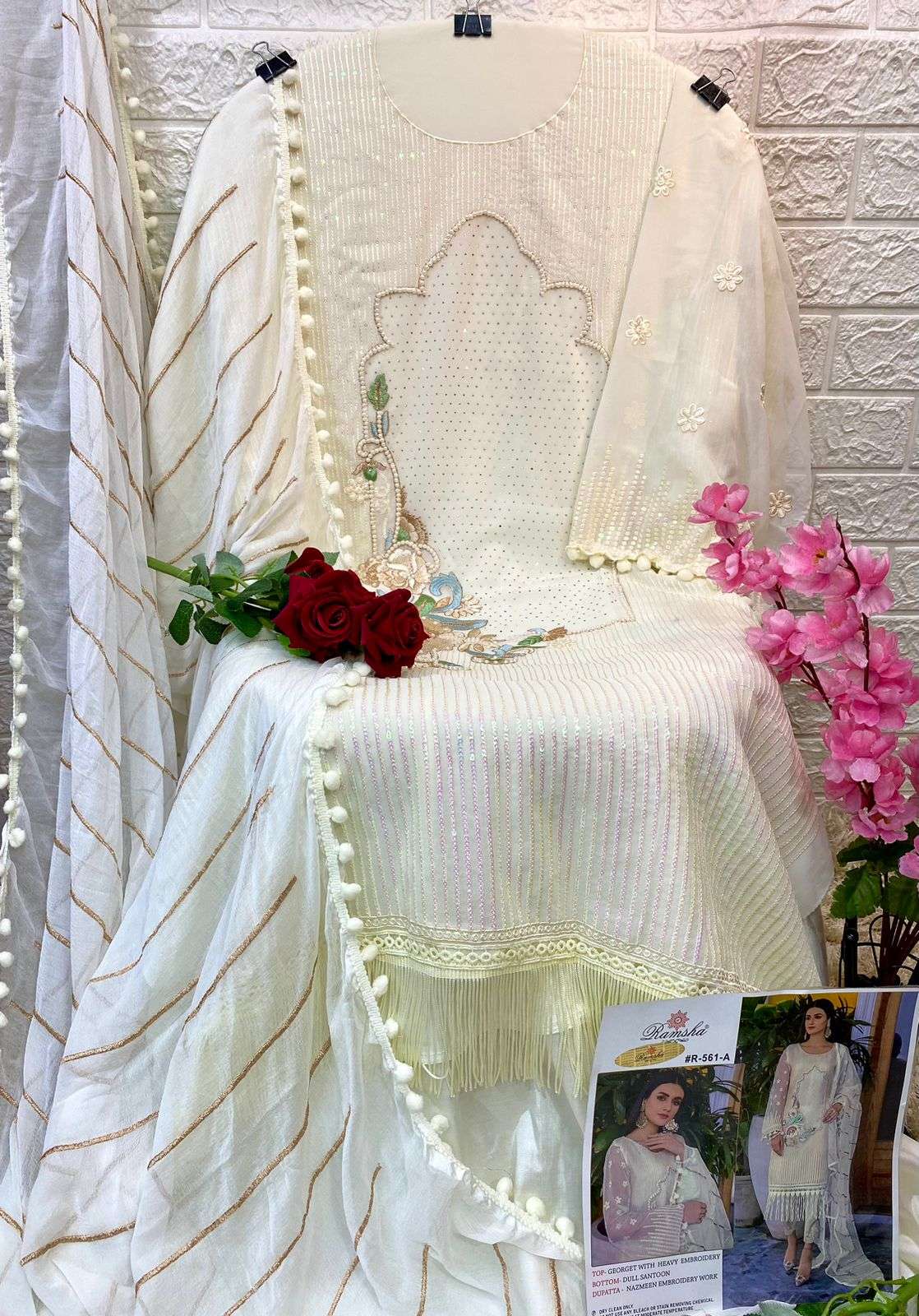 Ramsha Hit Design 561-A By Ramsha Beautiful Pakistani Suits Colorful Stylish Fancy Casual Wear & Ethnic Wear Georgette Dresses At Wholesale Price