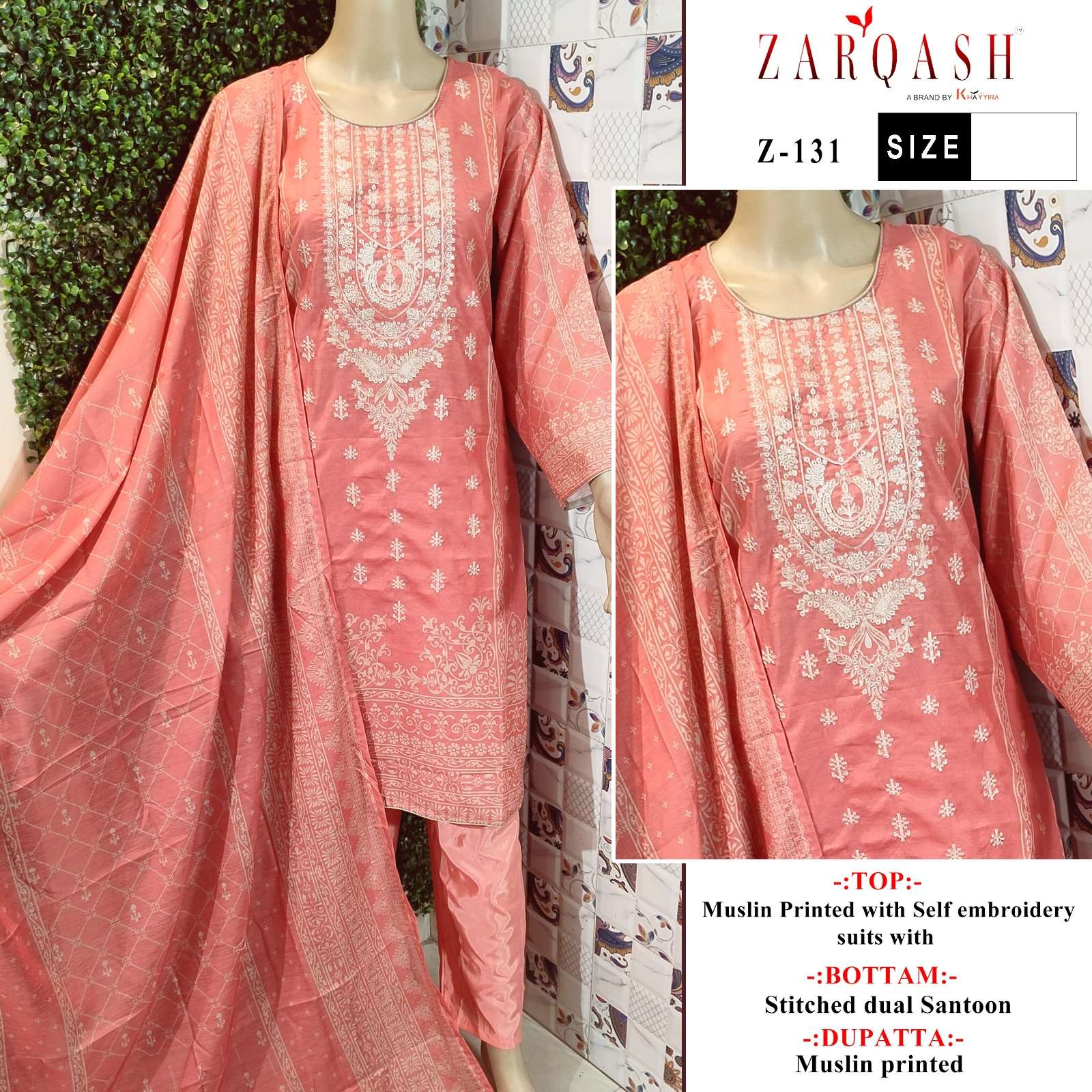 Aaliya Vol-8 By Zarqash 130 To 132 Series Designer Festive Pakistani Suits Collection Beautiful Stylish Fancy Colorful Party Wear & Occasional Wear Muslin Print With Embroidered Dresses At Wholesale Price