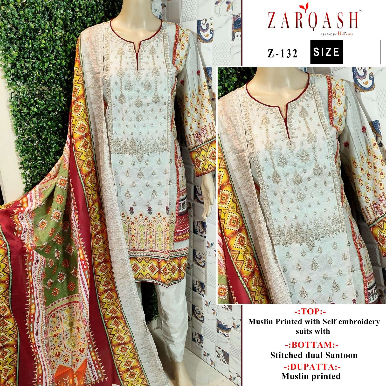 Aaliya Vol-8 By Zarqash 130 To 132 Series Designer Festive Pakistani Suits Collection Beautiful Stylish Fancy Colorful Party Wear & Occasional Wear Muslin Print With Embroidered Dresses At Wholesale Price