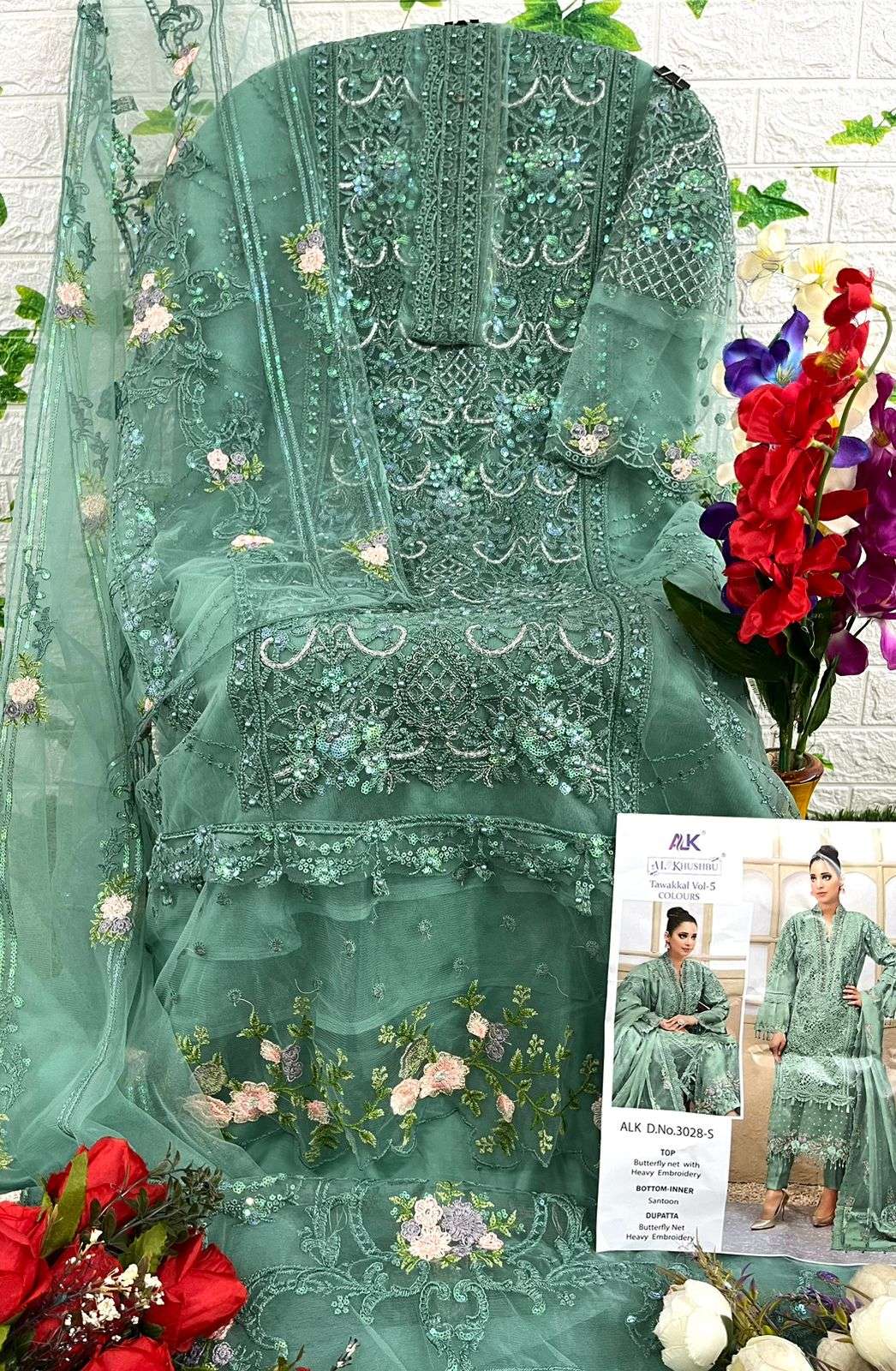 Tawakkal Vol-5 Colours By Al Khushbu 3028-Q To 3028-T Series Designer Pakistani Suits Beautiful Stylish Fancy Colorful Party Wear & Occasional Wear Net Embroidered Dresses At Wholesale Price