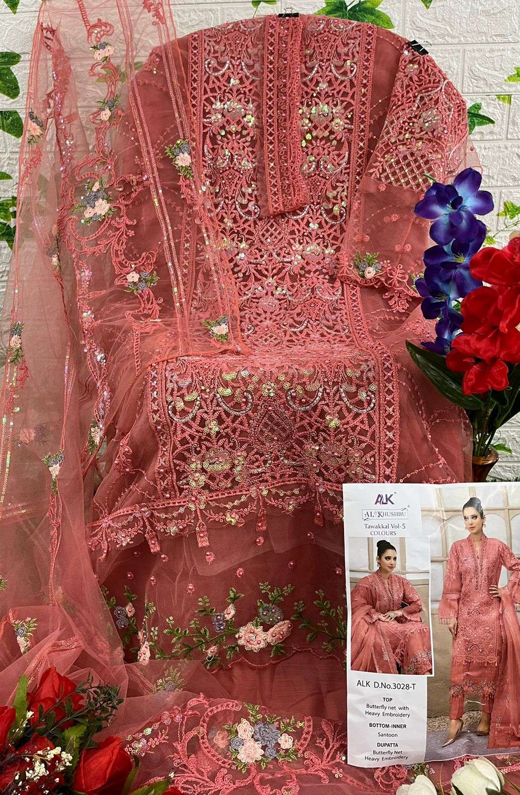 Tawakkal Vol-5 Colours By Al Khushbu 3028-Q To 3028-T Series Designer Pakistani Suits Beautiful Stylish Fancy Colorful Party Wear & Occasional Wear Net Embroidered Dresses At Wholesale Price