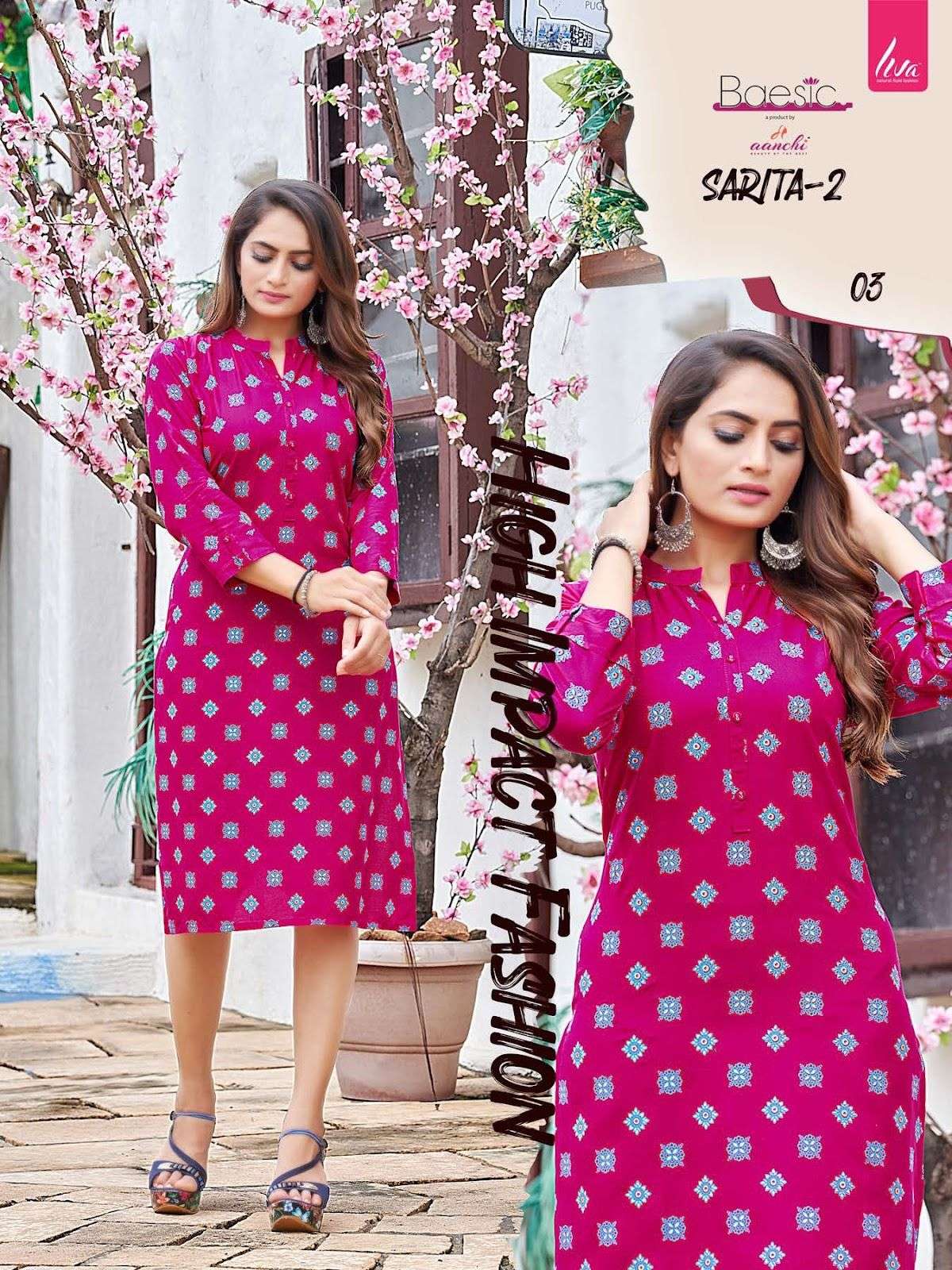 Sarita Vol-2 By Aanchi 01 To 06 Series Beautiful Stylish Fancy Colorful Casual Wear & Ethnic Wear Heavy Rayon Foil Kurtis At Wholesale Price