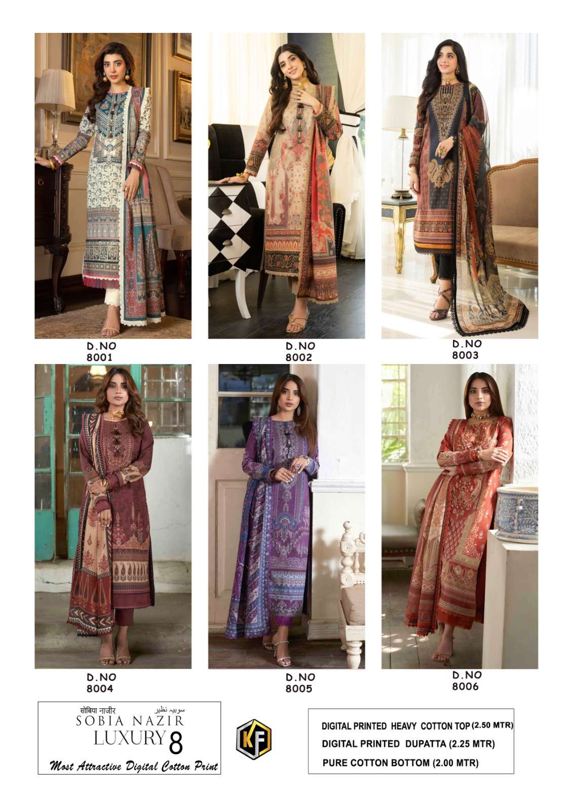 Sobia Nazir Vol-8 By Keval Fab 8001 To 8006 Series Beautiful Suits Colorful Stylish Fancy Casual Wear & Ethnic Wear Heavy Cotton Print Dresses At Wholesale Price