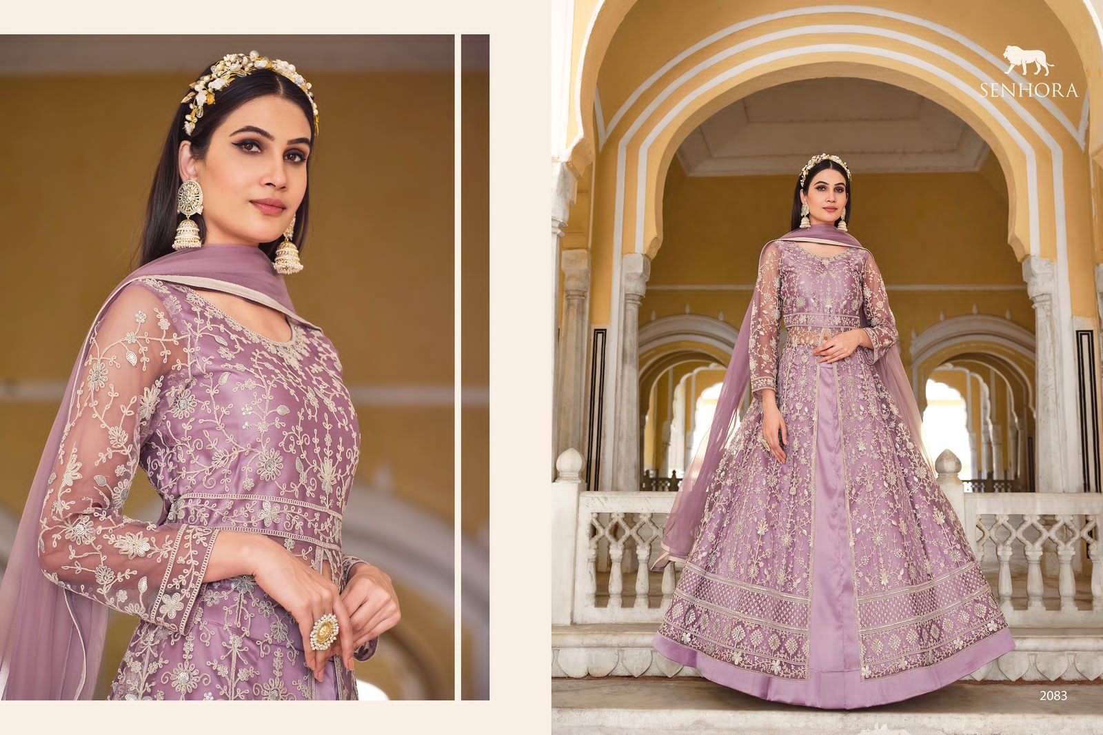 Samara By Senhora Dresses 2083 To 2086 Series Beautiful Suits Colorful Stylish Fancy Casual Wear & Ethnic Wear Pure Net Dresses At Wholesale Price
