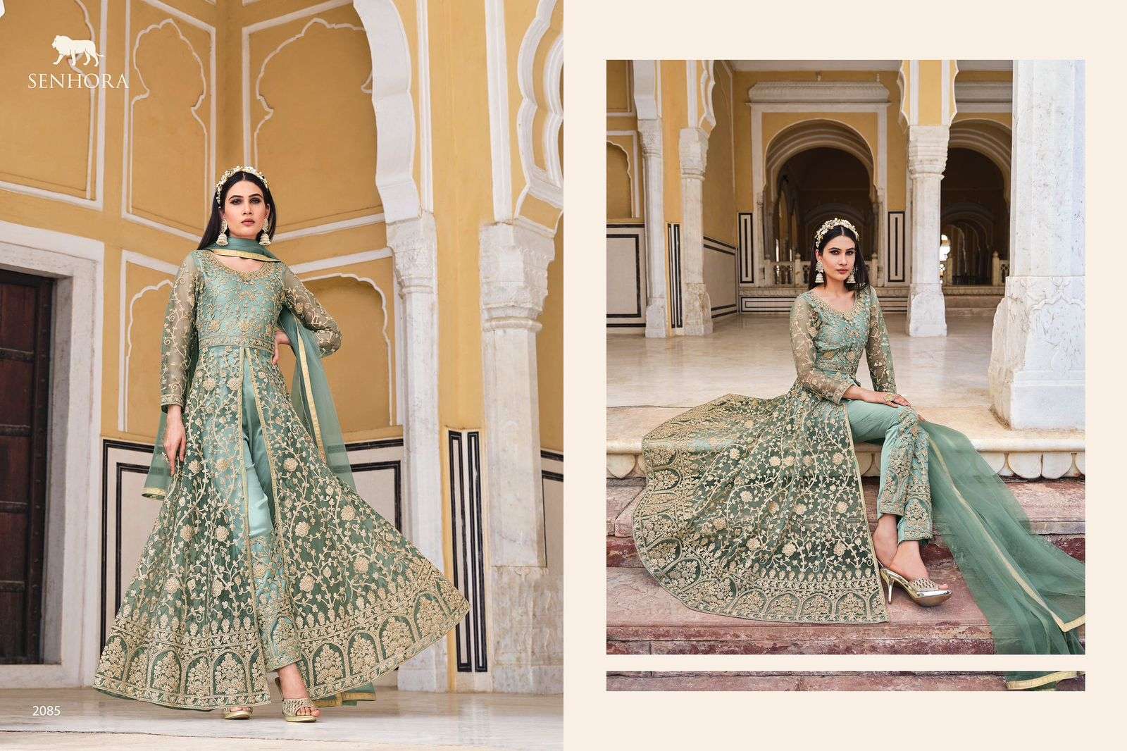 Samara By Senhora Dresses 2083 To 2086 Series Beautiful Suits Colorful Stylish Fancy Casual Wear & Ethnic Wear Pure Net Dresses At Wholesale Price