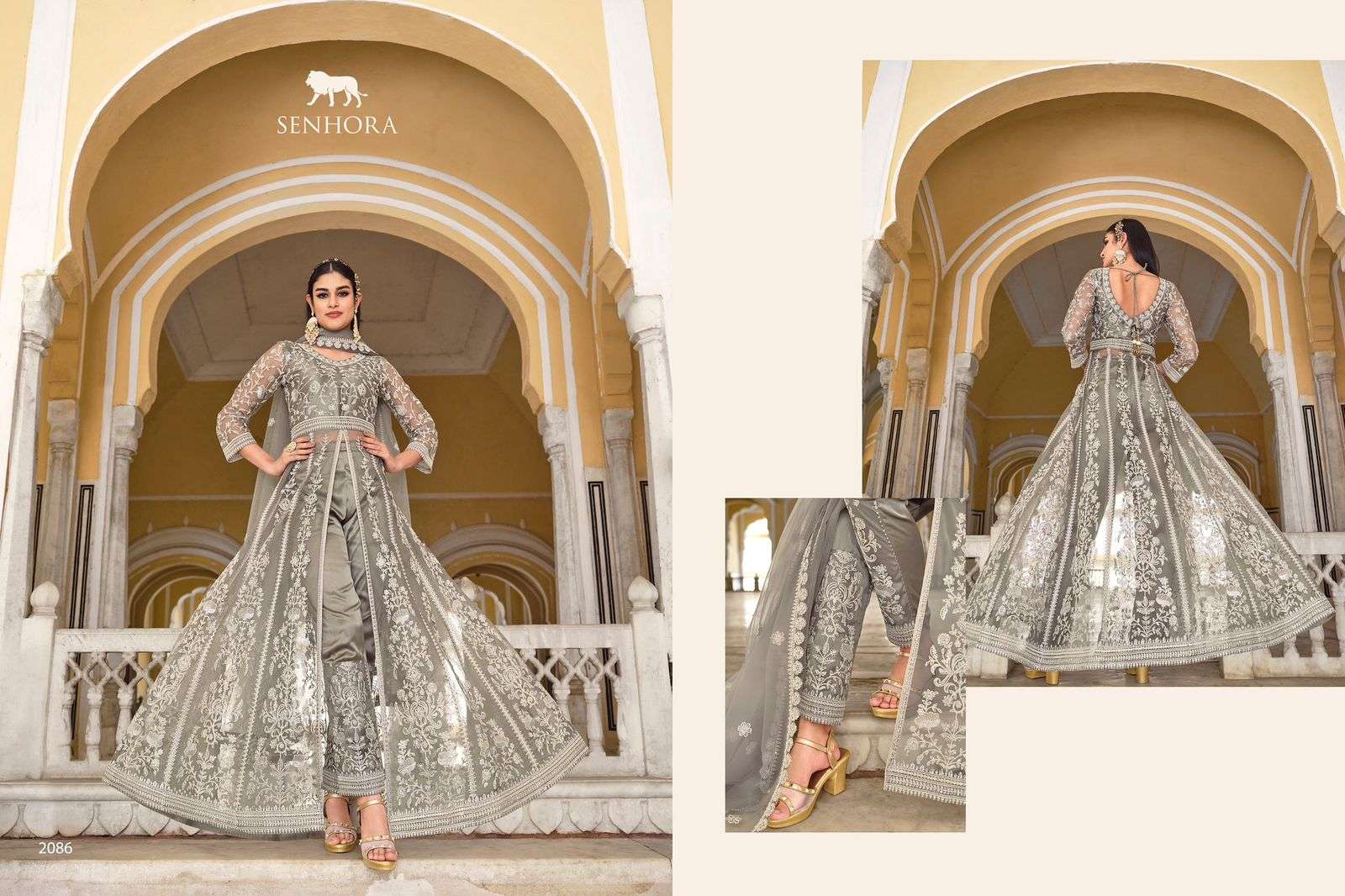 Samara By Senhora Dresses 2083 To 2086 Series Beautiful Suits Colorful Stylish Fancy Casual Wear & Ethnic Wear Pure Net Dresses At Wholesale Price