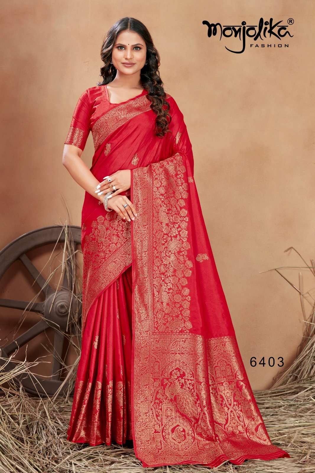 Mahadevi By Monjolika 6401 To 6407 Series Indian Traditional Wear Collection Beautiful Stylish Fancy Colorful Party Wear & Occasional Wear Banarasi Silk Sarees At Wholesale Price