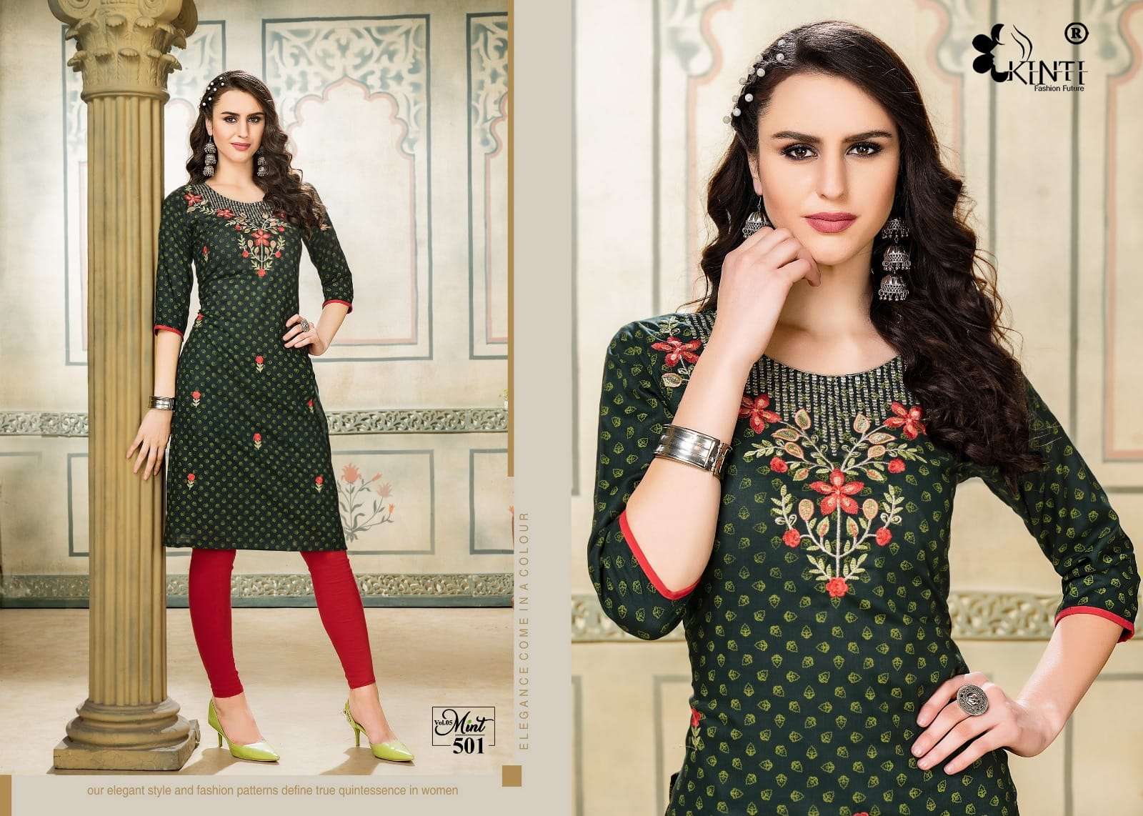 Mint Vol-5 By Kinti 501 To 508 Series Beautiful Stylish Fancy Colorful Casual Wear & Ethnic Wear Heavy Rayon Slub Print Kurtis At Wholesale Price