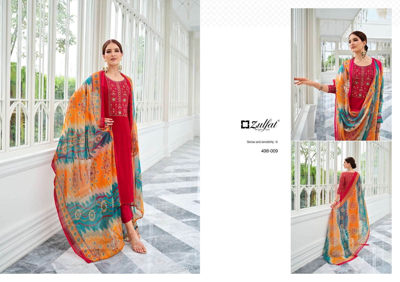 Jashn By Zulfat 498-001 To 498-010 Series Beautiful Stylish Festive Suits Fancy Colorful Casual Wear & Ethnic Wear & Ready To Wear Viscose Rayon Embroidered Dresses At Wholesale Price