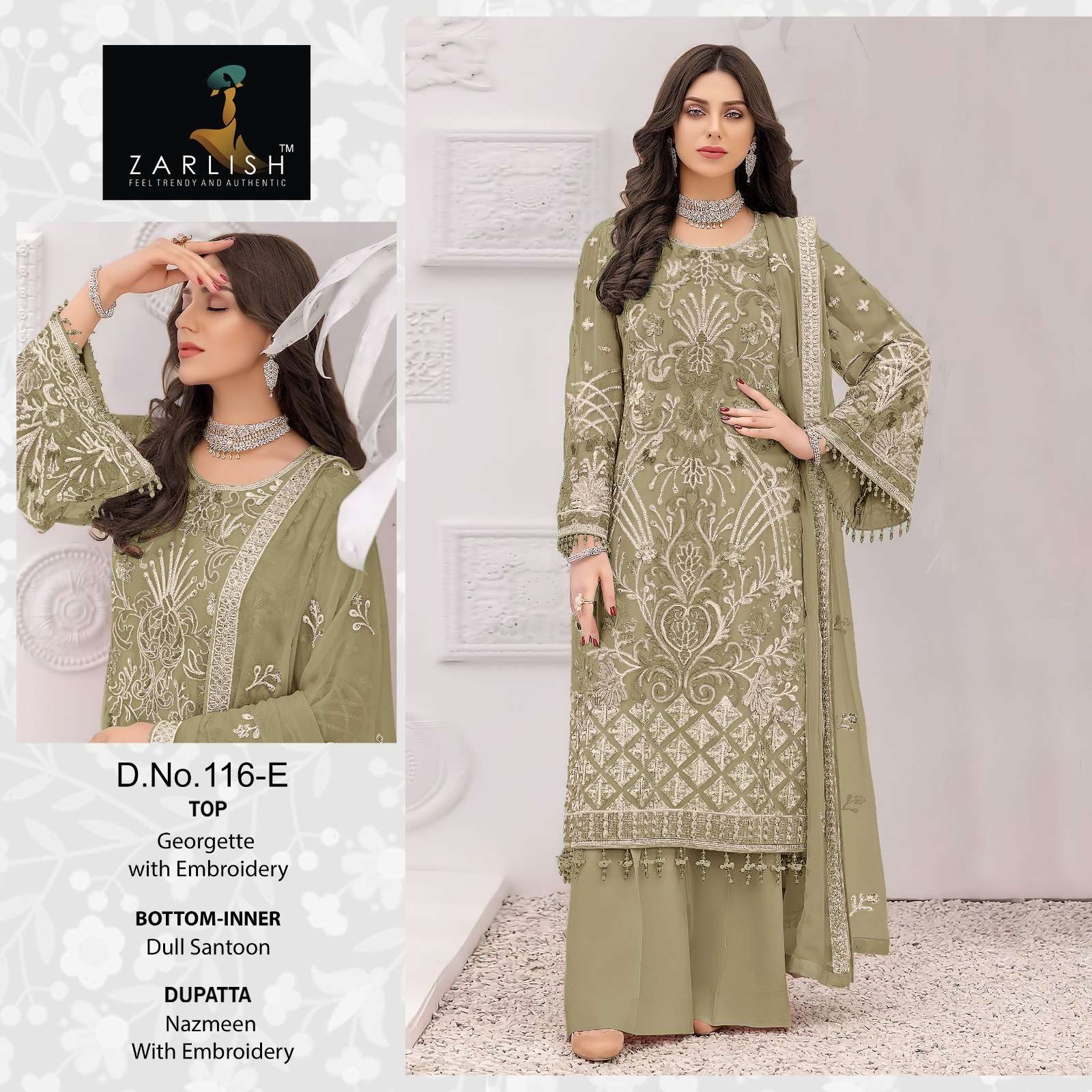 Zarlish 116 Colours By Zarlish Beautiful Stylish Pakistani Suits Fancy Colorful Casual Wear & Ethnic Wear & Ready To Wear Georgette Embroidery Dresses At Wholesale Price