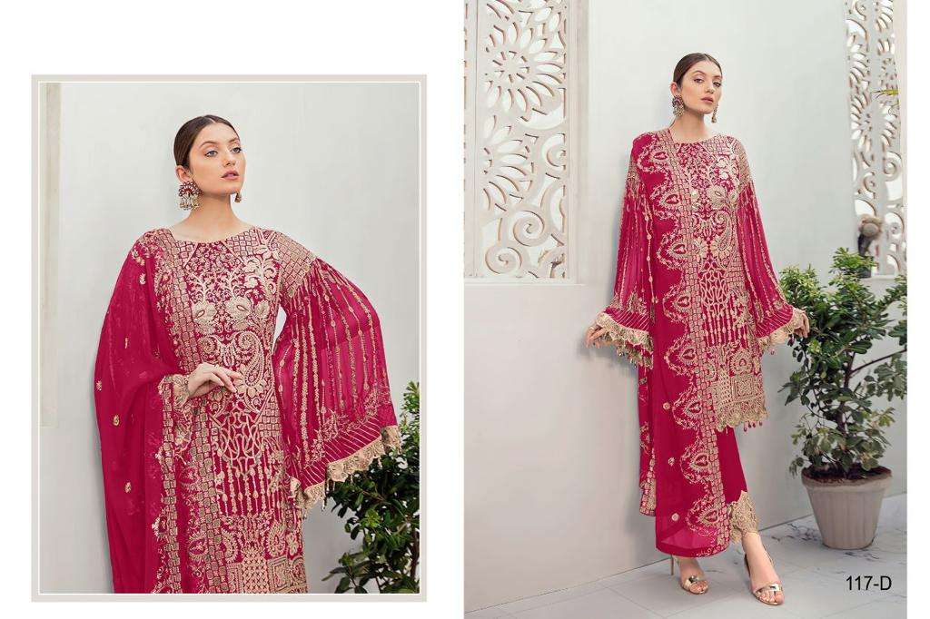 Zarlish 117 Colours By Zarlish 117-A To 117-D Series Beautiful Stylish Pakistani Suits Fancy Colorful Casual Wear & Ethnic Wear & Ready To Wear Georgette Embroidery Dresses At Wholesale Price
