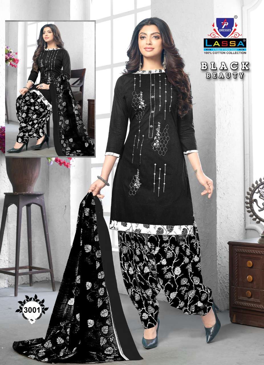 Black Beauty Vol-4 By Lassa 4001 To 4010 Series Beautiful Suits Colorful Stylish Fancy Casual Wear & Ethnic Wear Cotton Print Dresses At Wholesale Price