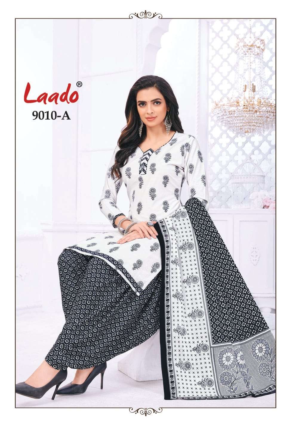 Black And White By Laado 9010-A To 9010-H Series Beautiful Suits Colorful Stylish Fancy Casual Wear & Ethnic Wear Cotton Print Dresses At Wholesale Price