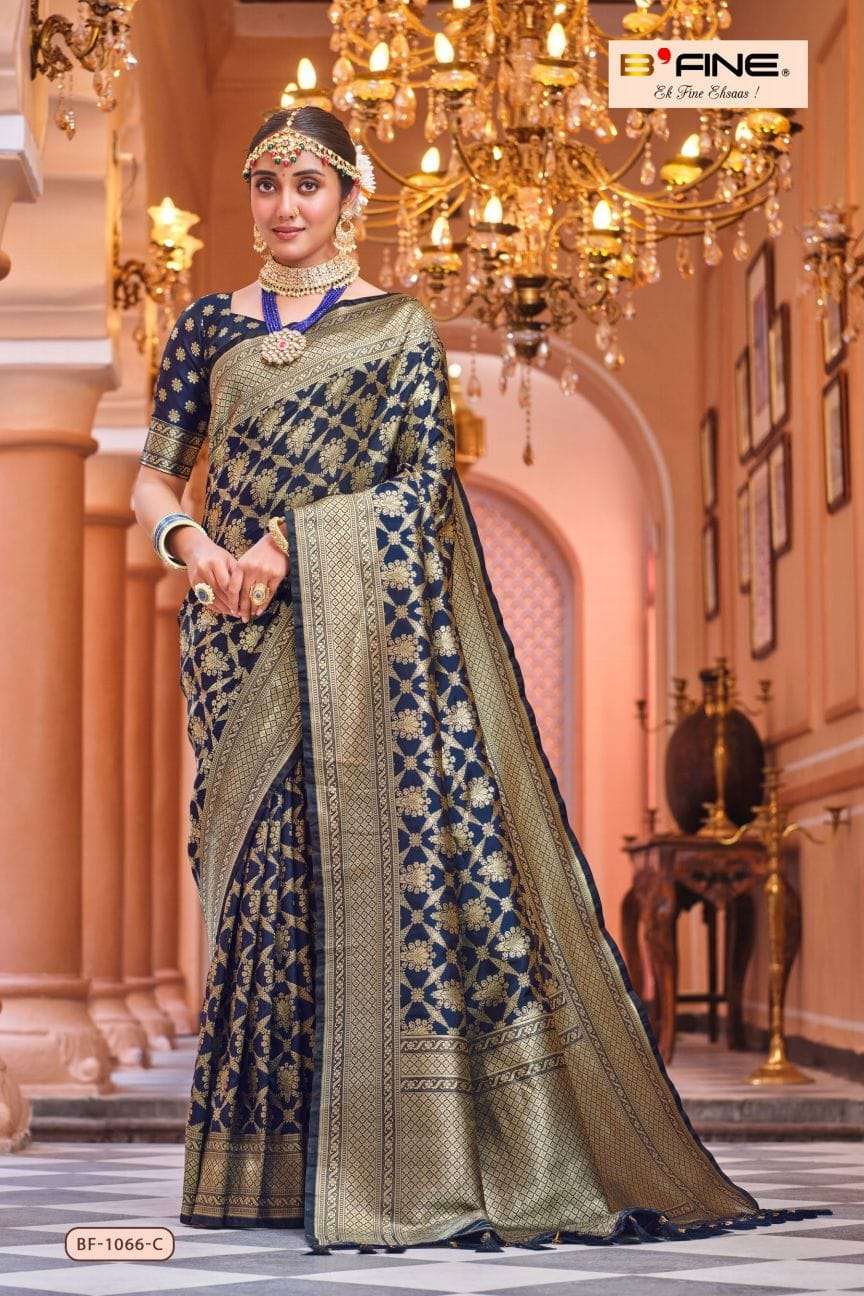 Sanika By Bfine 1066-A To 1066-D Series Indian Traditional Wear Collection Beautiful Stylish Fancy Colorful Party Wear & Occasional Wear Silk Sarees At Wholesale Price