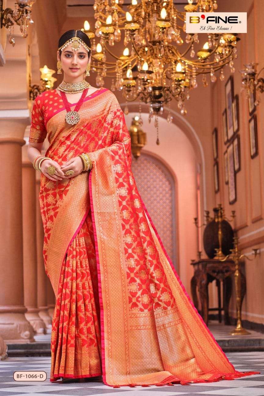Sanika By Bfine 1066-A To 1066-D Series Indian Traditional Wear Collection Beautiful Stylish Fancy Colorful Party Wear & Occasional Wear Silk Sarees At Wholesale Price