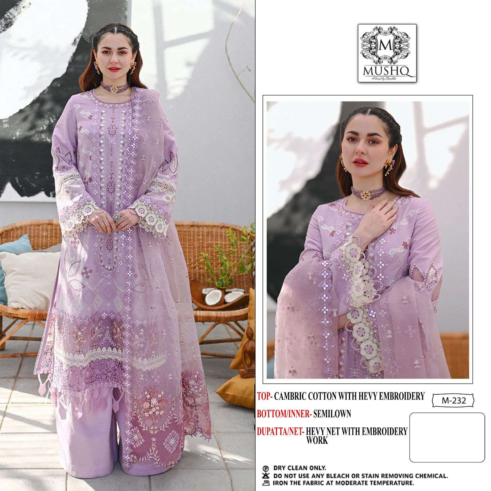 Mushq Hit Design 232 By Mushq Beautiful Winter Collection Pakistani Suits Stylish Fancy Colorful Casual Wear & Ethnic Wear Cambric Cotton Print With Embroidery Dresses At Wholesale Price