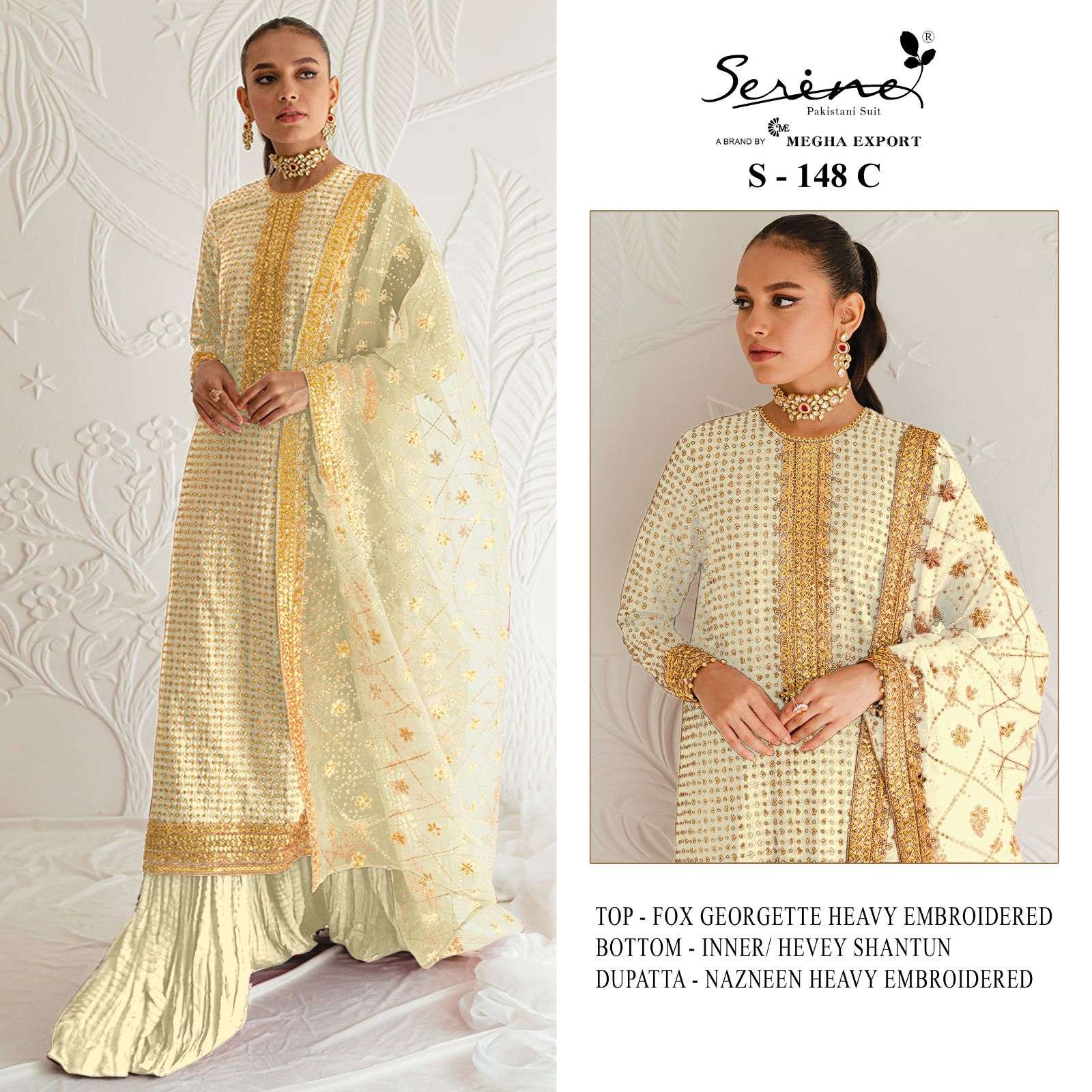 Serene Hit Design S-148 Colours By Serene S-148-A To S-148-C Series Designer Pakistani Suits Beautiful Fancy Colorful Stylish Party Wear & Occasional Wear Faux Georgette Embroidered Dresses At Wholesale Price