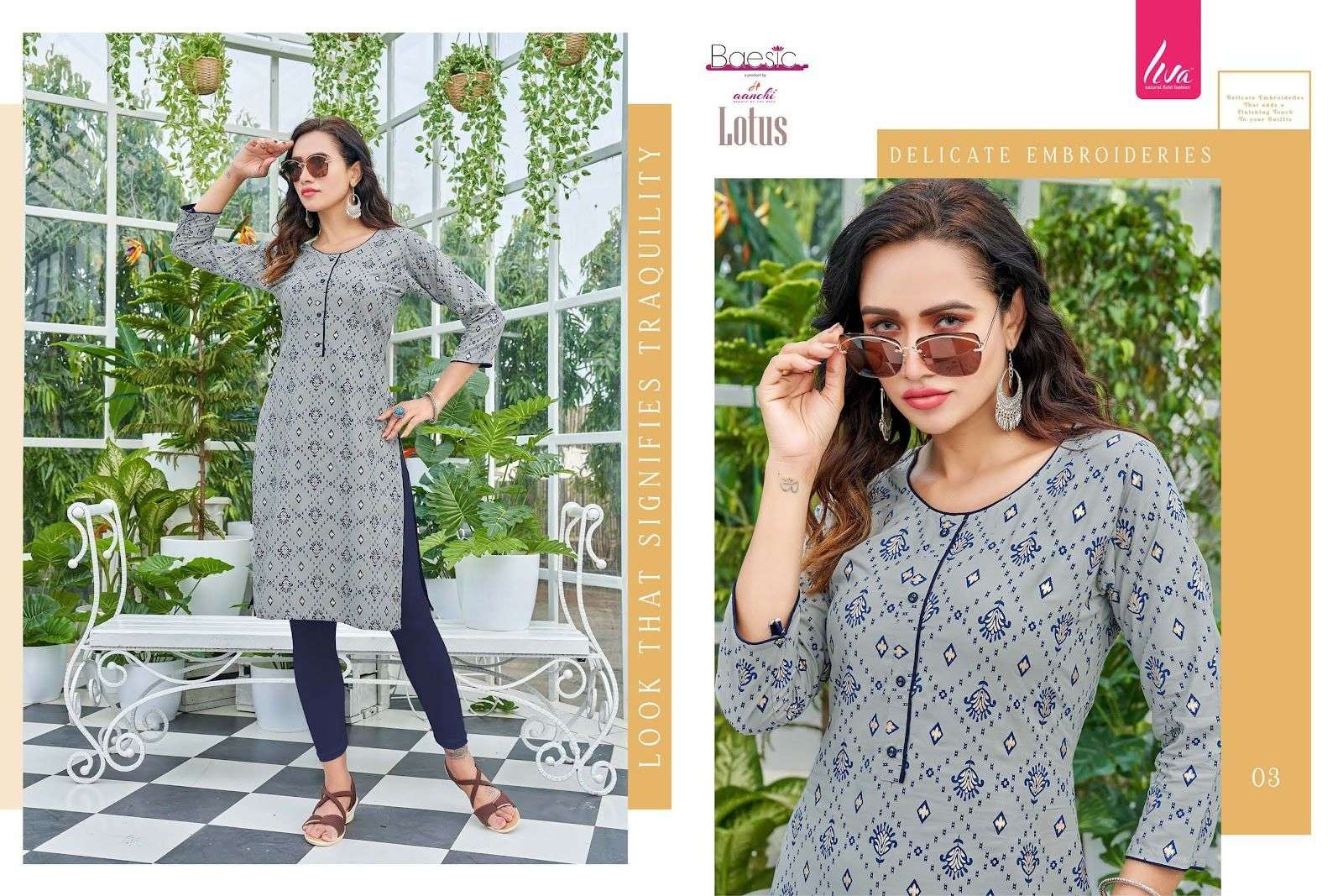 Lotus By Aanchi 01 To 06 Series Designer Stylish Fancy Colorful Beautiful Party Wear & Ethnic Wear Collection Heavy Rayon Print Kurtis At Wholesale Price