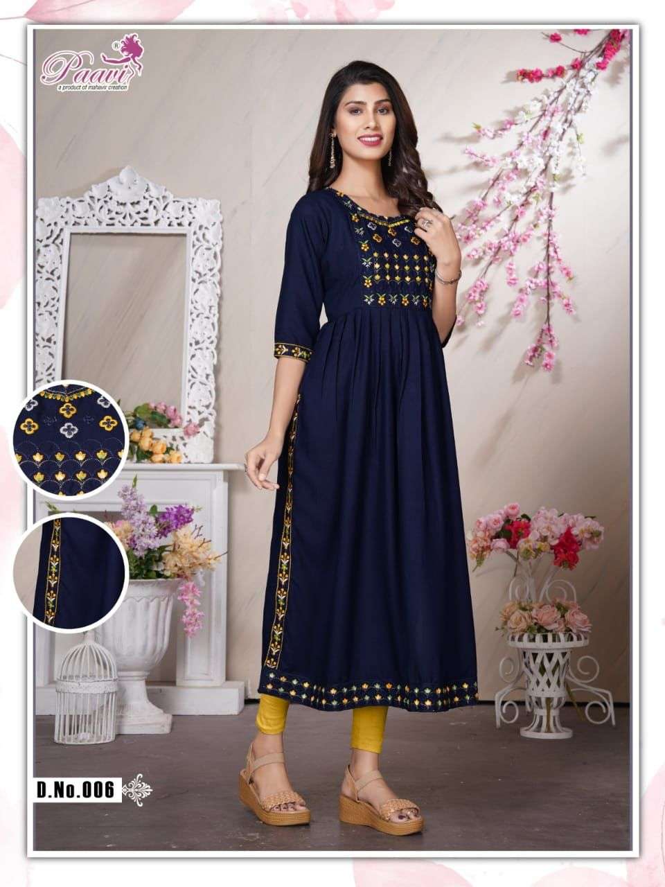 Sparkle By Paavi 001 To 008 Series Beautiful Stylish Fancy Colorful Casual Wear & Ethnic Wear Heavy Rayon Foil Kurtis At Wholesale Price