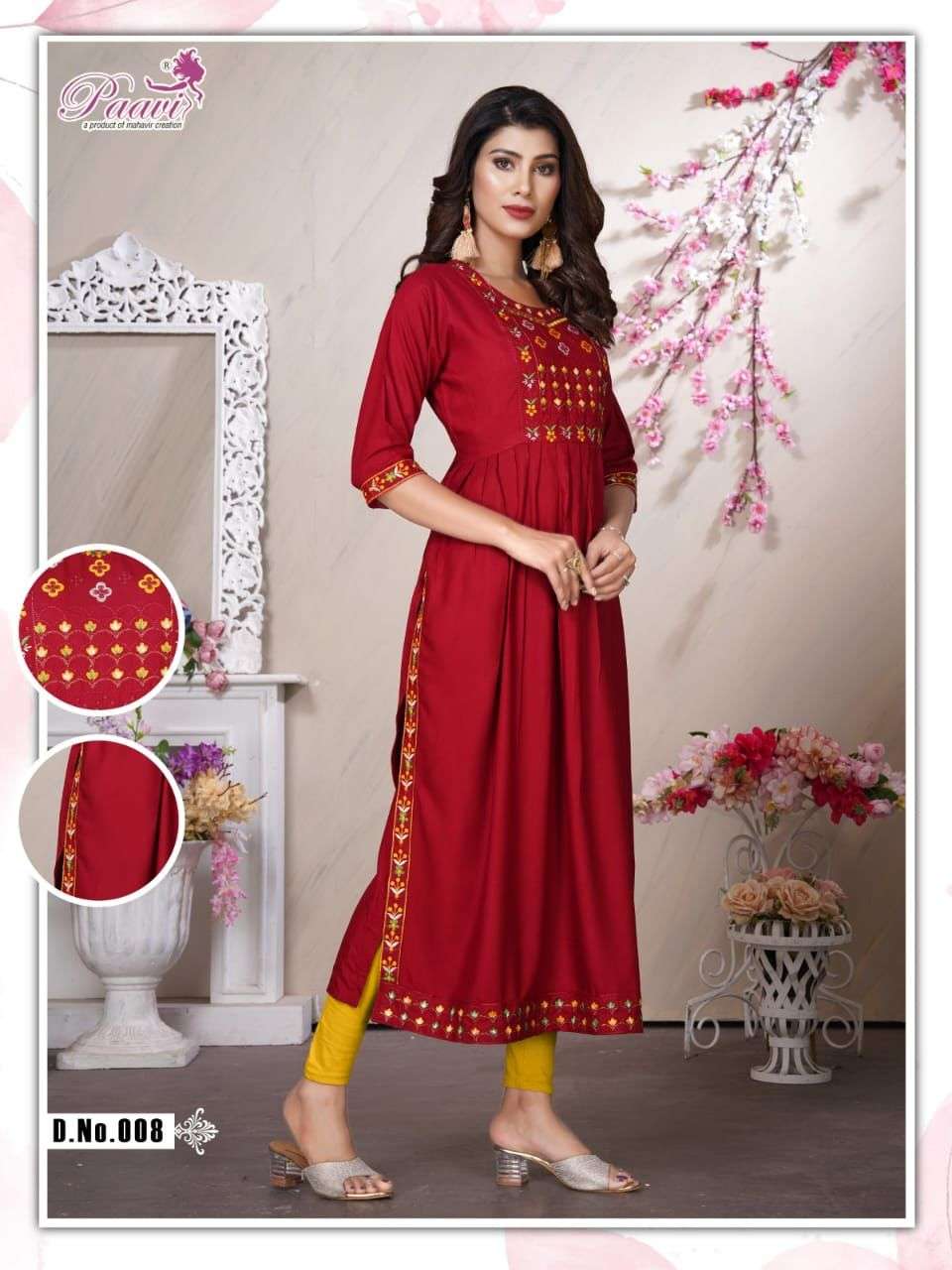 Sparkle By Paavi 001 To 008 Series Beautiful Stylish Fancy Colorful Casual Wear & Ethnic Wear Heavy Rayon Foil Kurtis At Wholesale Price