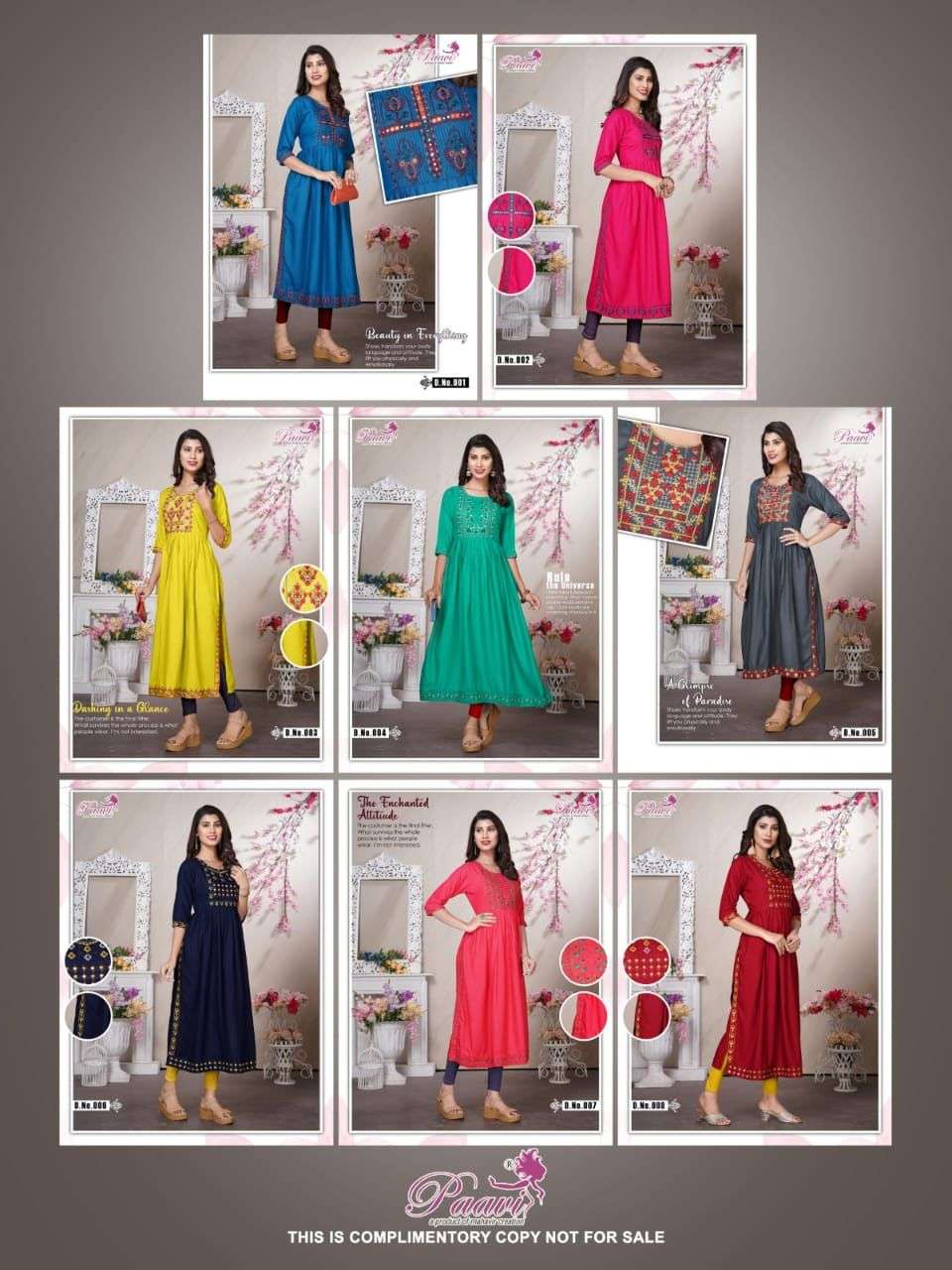 Sparkle By Paavi 001 To 008 Series Beautiful Stylish Fancy Colorful Casual Wear & Ethnic Wear Heavy Rayon Foil Kurtis At Wholesale Price
