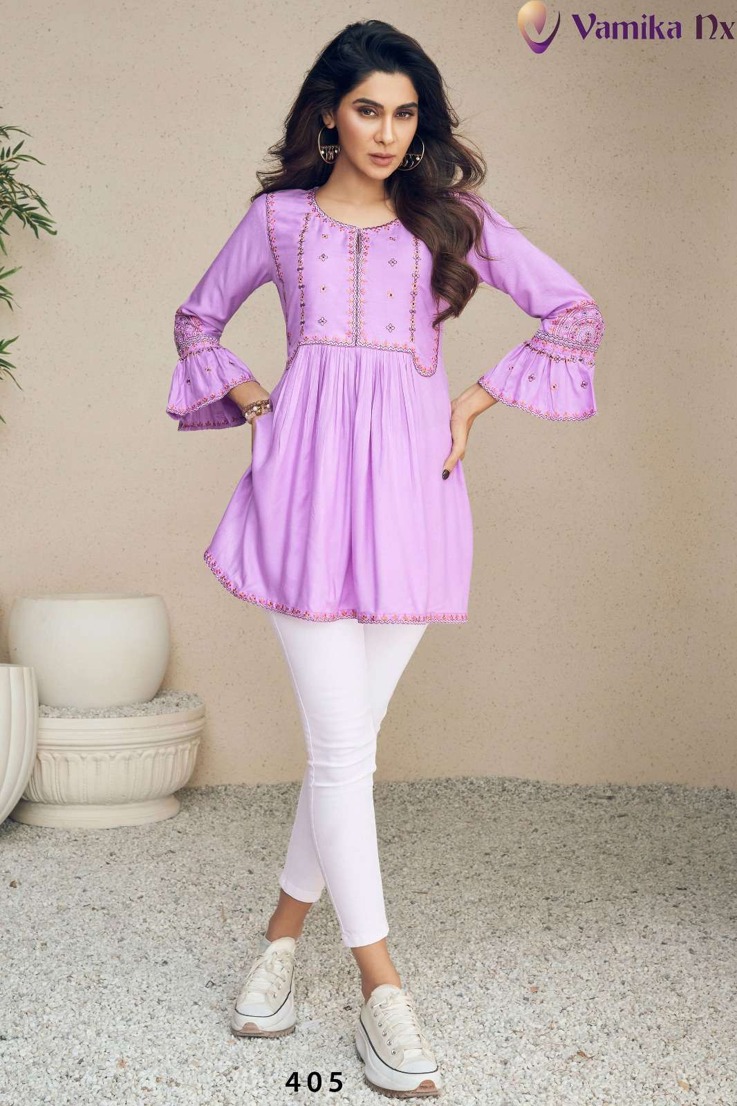 Meraki By Vamika 401 To 406 Series Beautiful Stylish Fancy Colorful Casual Wear & Ethnic Wear Heavy Rayon Slub Tops At Wholesale Price