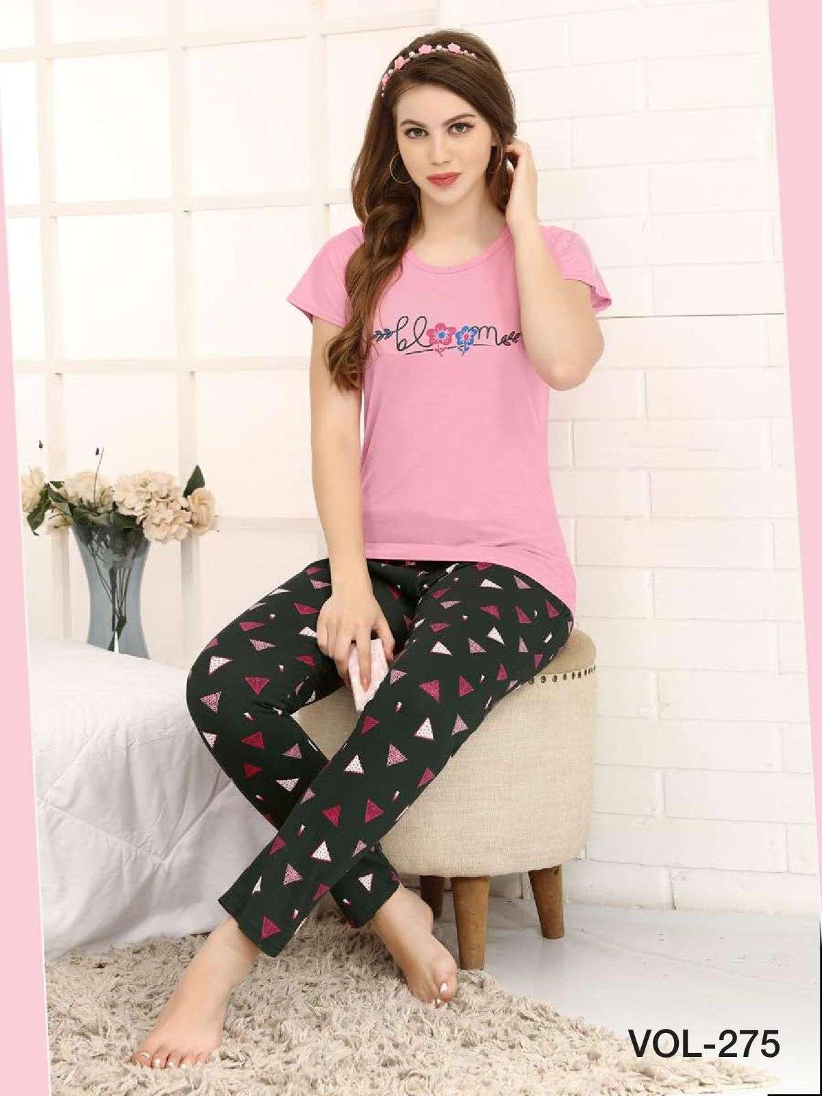 Vol-275-A By Fashion Talk 01 To 06 Series Beautiful Stylish Fancy Colorful Casual Wear & Ethnic Wear Hosiery Cotton Night Suits At Wholesale Price