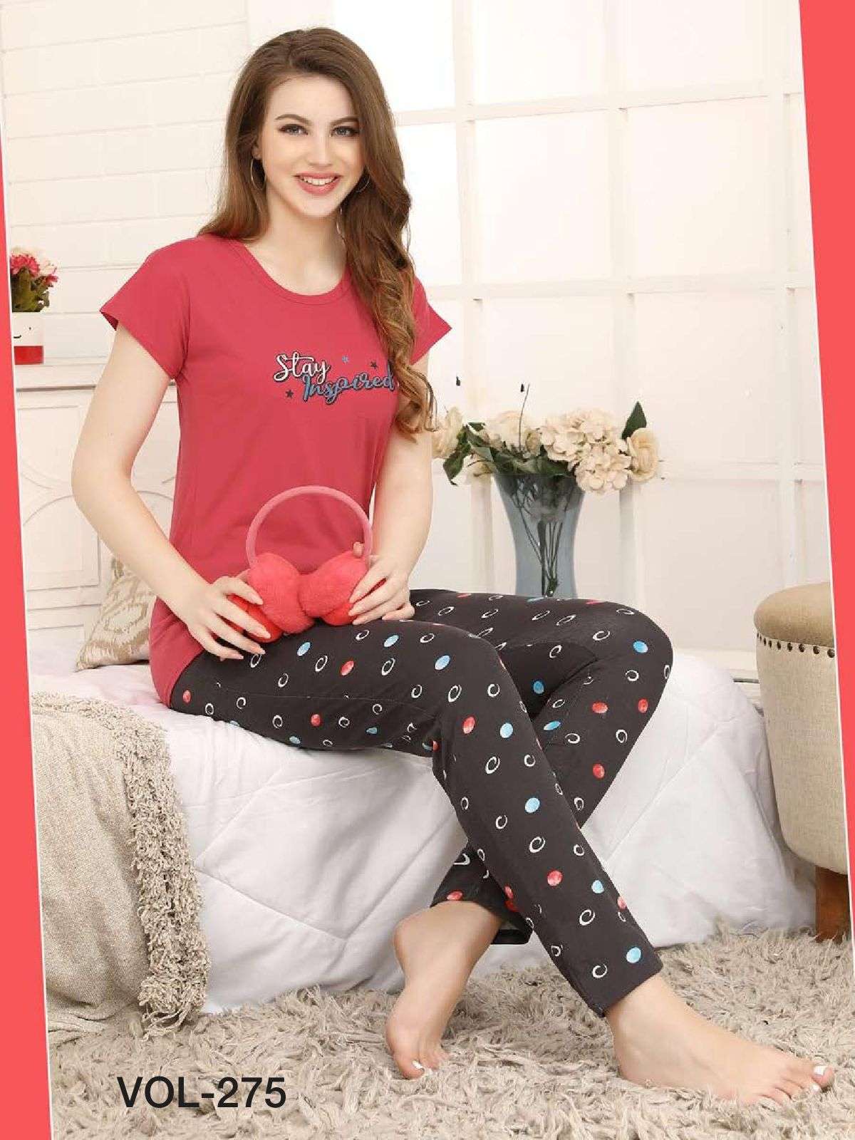 Vol-275-A By Fashion Talk 01 To 06 Series Beautiful Stylish Fancy Colorful Casual Wear & Ethnic Wear Hosiery Cotton Night Suits At Wholesale Price