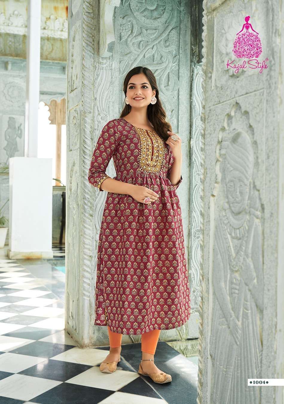 Kesariya Vol-1 By Kajal Style 1001 To 1008 Series Designer Stylish Fancy Colorful Beautiful Party Wear & Ethnic Wear Collection Chanderi Print Kurtis At Wholesale Price