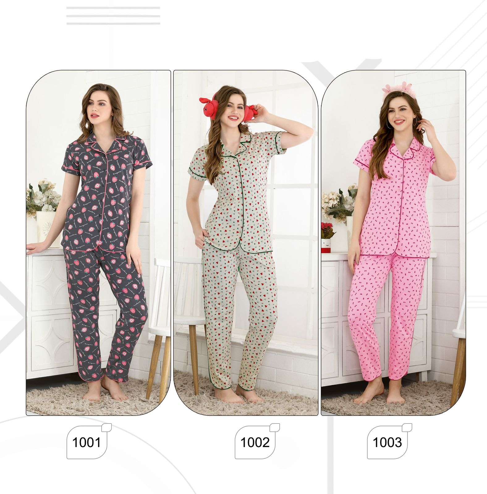 Night Out Vol-3 By Wooglee 1001 To 1006 Series Beautiful Stylish Fancy Colorful Casual Wear & Ethnic Wear Hosiery Cotton Night Suits At Wholesale Price