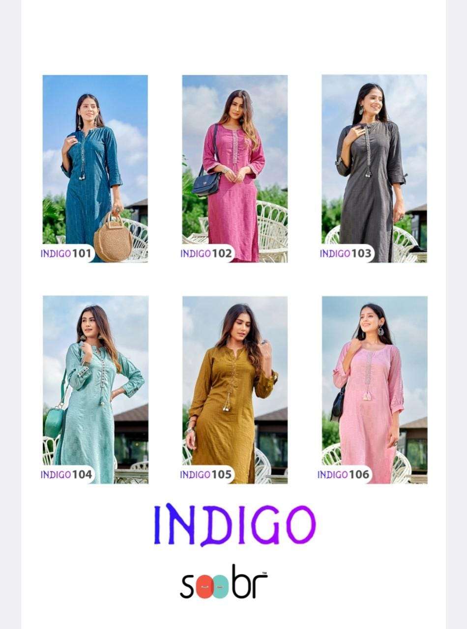 Indigo By Soobr 101 To 106 Series Designer Stylish Fancy Colorful Beautiful Party Wear & Ethnic Wear Collection Rayon Print Kurtis At Wholesale Price