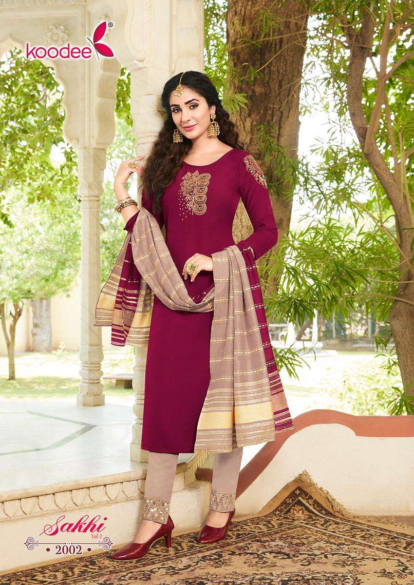 Sakhi Vol-2 By Koodee 2001 To 2006 Series Designer Festive Suits Collection Beautiful Stylish Fancy Colorful Party Wear & Occasional Wear Chanderi Dresses At Wholesale Price