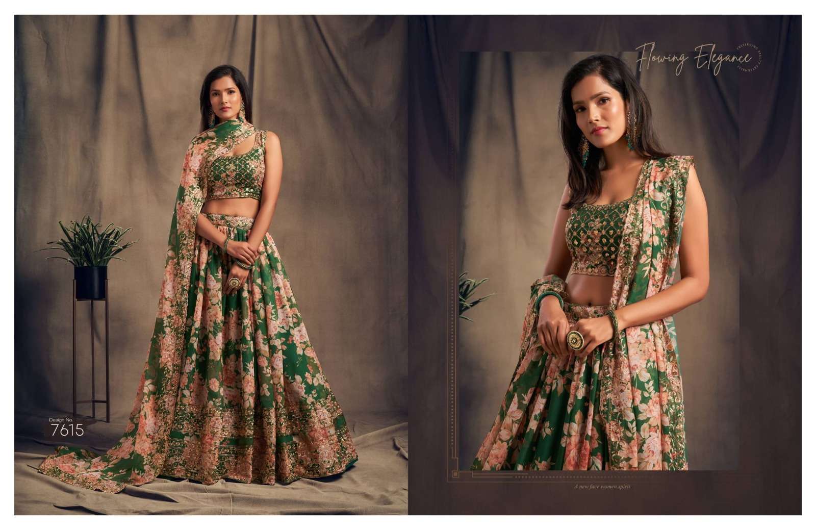 Floral Vol-2 By Zeel Clothing 7611 To 7618 Series Indian Traditional Beautiful Stylish Designer Banarasi Silk Jacquard Embroidered Party Wear Organza Lehengas At Wholesale Price